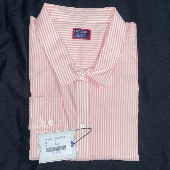 UNTUCKit Tops - UNTUCKit Peach Striped Shirt